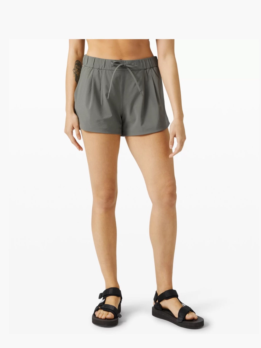 Lululemon light olive green shorts